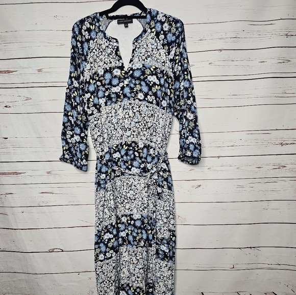 Lane Bryant Floral Self Tie Midi Dress - Picture 9 of 14